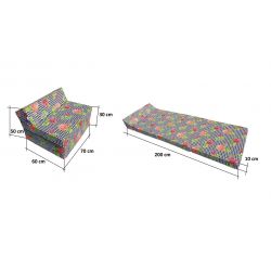 Fotel materac składany 200x70x10 cm -  008