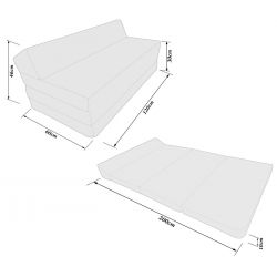 Sofa materac składany 200x120x10 cm -  008