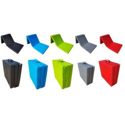 Materac składany skajowy 195x65x8 cm  szary