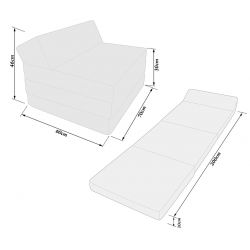 Skládací matrace - Pěnové křeslo 200x70x10 cm pro klidný spánek - BTR