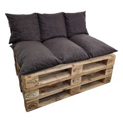 Sada polštářů na zahradní palety, potah na zip 1021 Tmavě...