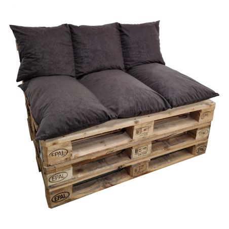 Sada polštářů na zahradní palety, potah na zip 1021 Tmavě hnědý