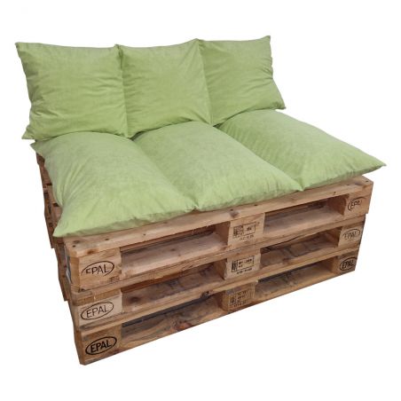 Sada polštářů na zahradní palety, potah na zip 1229 SELEDYN