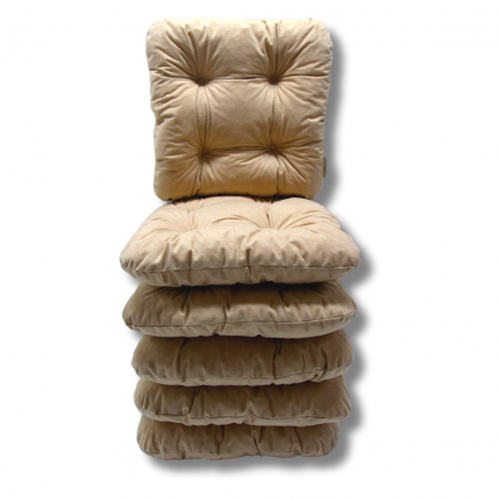 Sada 6 prošívané polštáře na židle - 1009