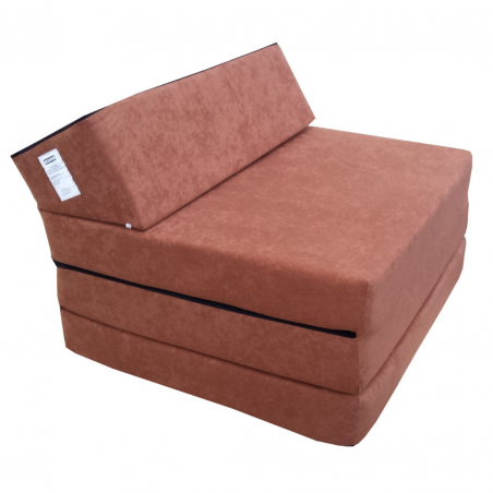 Natalia Spzoo - Skládací matrace - Pěnové křeslo 200 x 70 x 10 cm pro klidný spánek  - 1000 Světle hnědý