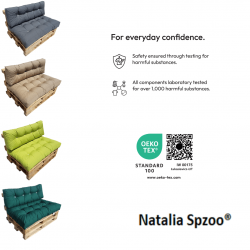 Set polštářů, prošívané paletové matrace na zahradu SELEDYN