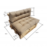 Polštář, prošívaná matrace na zahradní sezení z palet Světle hnědá