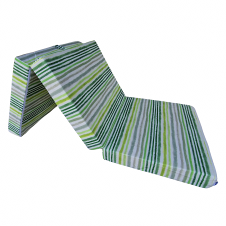 OUTLET Skládací matrace 190x80x10cm - Vzor zelených pruhů