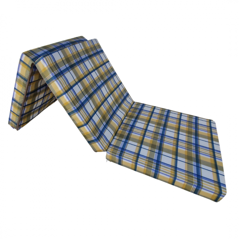 OUTLET Skládací matrace 195x65x8 cm - Kostkovaný vzor