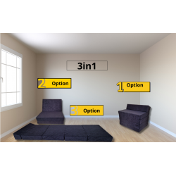 Natalia Spzoo - Skládací matrace - Pěnové křeslo 195 x 70 x 10 cm - 0001 Černý