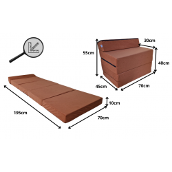 Natalia Spzoo - Skládací matrace - Pěnové křeslo 195 x 70 x 10 cm - 1000